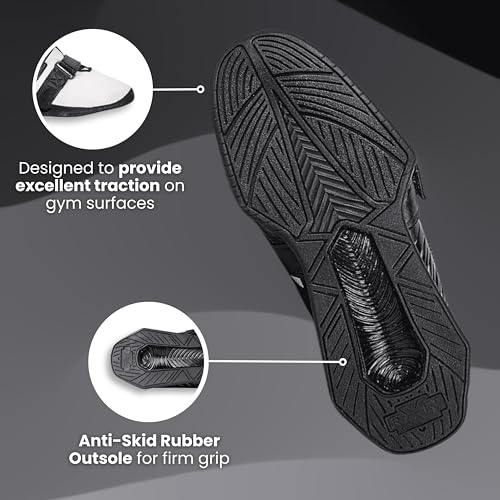 Image of RXN Hercules Weightlifting Shoes for Men and Women - Weight Lifting Shoes for Powerlifting, Deadlifting & Crossfit - Strap and Lace-Up Gym Shoes - Non-Slip Olympic Lifting Shoes