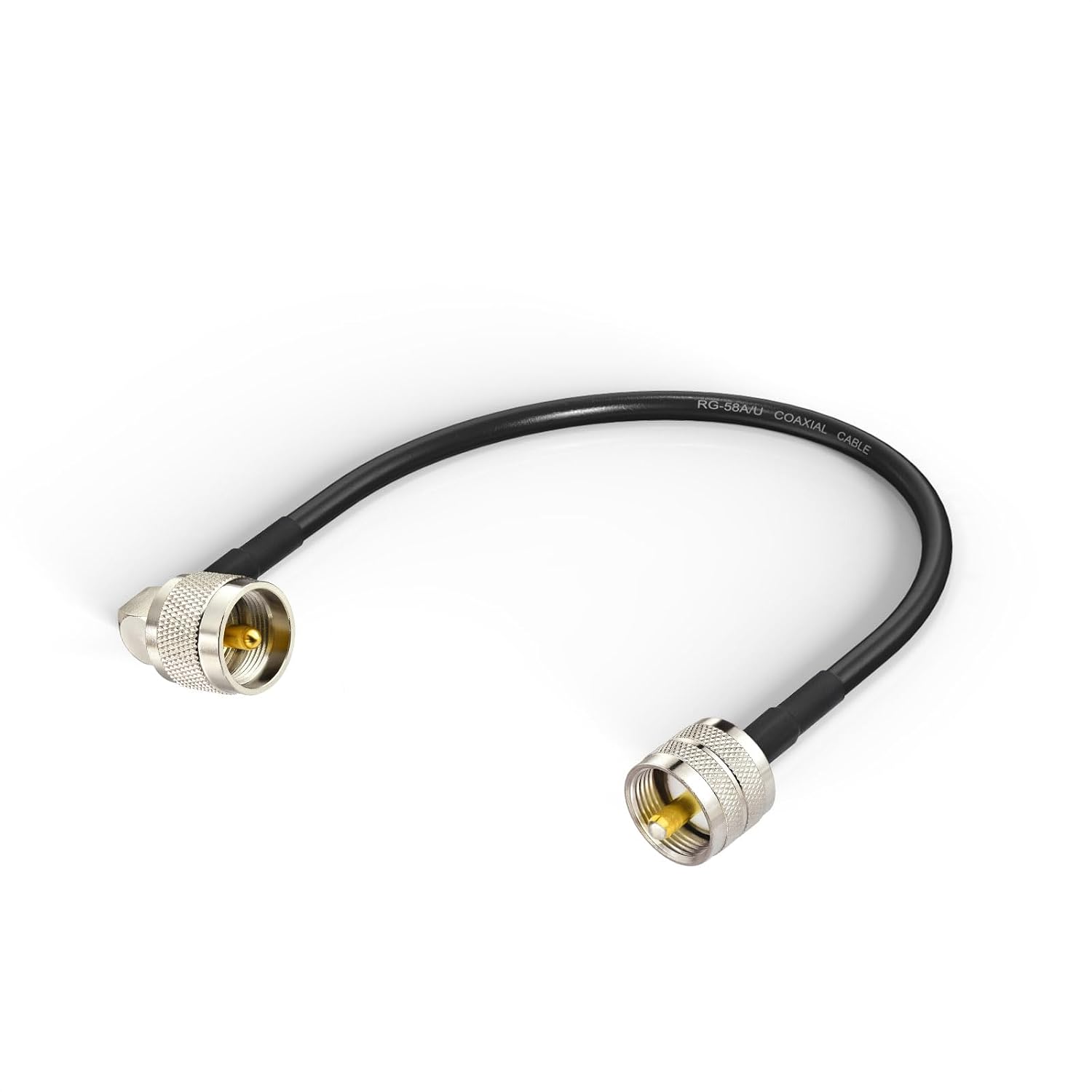 Yuslao PL259 Jumper Cable12inch PL259 UHF Male to Male Right Angle Low Loss RG58 Coaxial Cables 2pcs for SWR Meter HAM CB Radio Antenna Analyzer Dummy Load Lightning Arrestor etc
