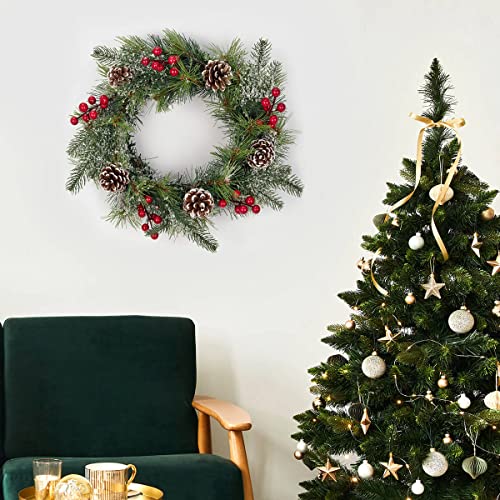 Arcci Christmas Wreath Artificial Garland W/ Pine Cones & Berries - Xmas Front Door Wreath For Indoor Outdoor Home Office #TOP2