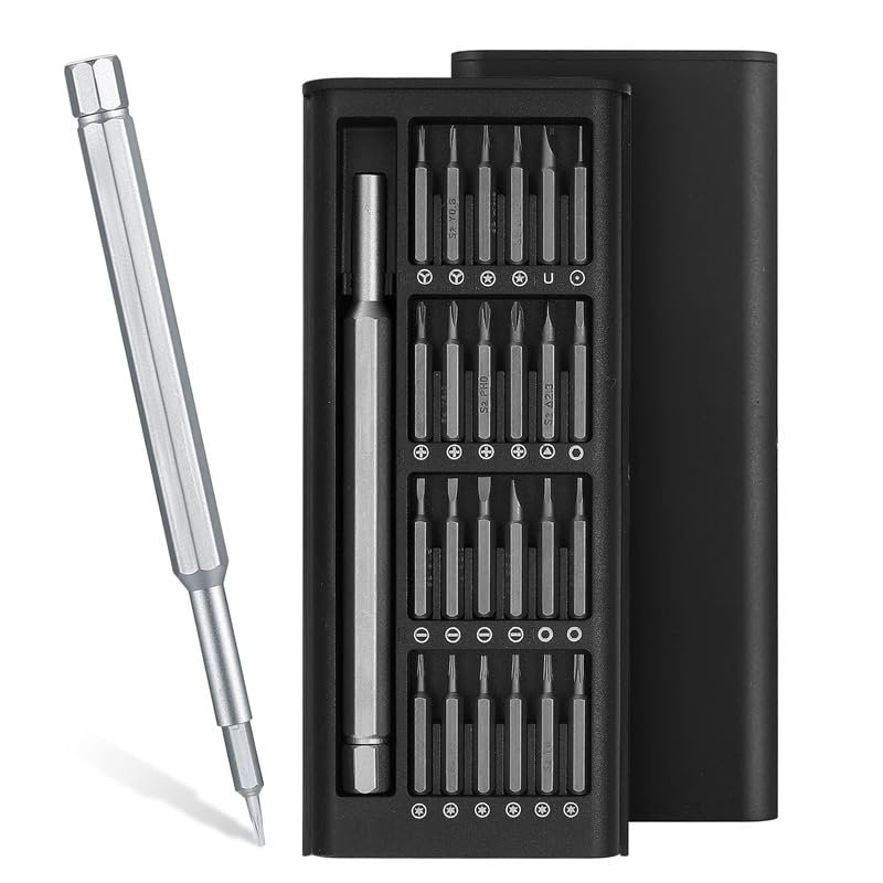 24 in 1 Precision Screwdriver Set Small Magnetic Screwdriver Repair Tool Kit with Phillips Head & Flathead Bits for Fixing Electronics Phone Watch Eyeglasses Computer PC Repairing