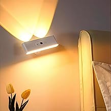 Comely LED Interior Wall Sconce, 3600mAh Wall Lamp with Rechargeable Battery, 3000K-6500K Dimmable, Touch+Remote Control, 360° Rotatable Wireless Wall Lamp for Bedroom