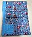 Marusthali Handmade Cotton Kantha Quilt Indian Bedspread Throw Blanket, Bird Print Kantha Blankets, Reversible Kantha Quilt (Queen 90 X 108 Inches, Blue)