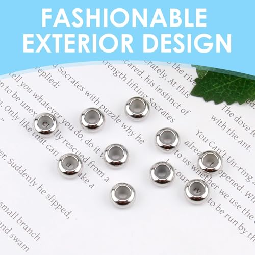 10 Stück Edelstahl Gummi Insert Stopper Spacer Perlen, Kompatibel mit Pandora, Troll, Chamilia, Kay, Carlo Biagi, Zable - Ideal für DIY Add-a-Bead Armbänder und Halsketten, Langlebig und Kratzfest