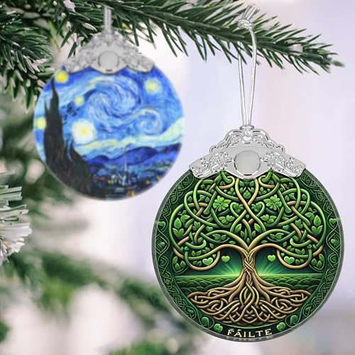 Tree of Life Stained Glass Hanging Ornament - Christmas Tree Decoration, Holiday Ornament, Gift Idea - Thumbnail 4