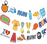 Marathon Banner Cross Country Decorations: Runner Party Decor Running Race Banner Marathon Party Decorations