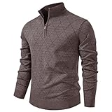 Mylldey 1/4 Zip Pullover Mens Sweaters Lightweight Pullover Soft Men's Knit Long Sleeve Sweater (Darkcoffee, XL)