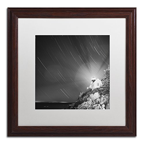 Trademark Fine Art Bass Harbor Sky by Moises Levy in White Matte and Wood Framed Artwork, 16 by 16