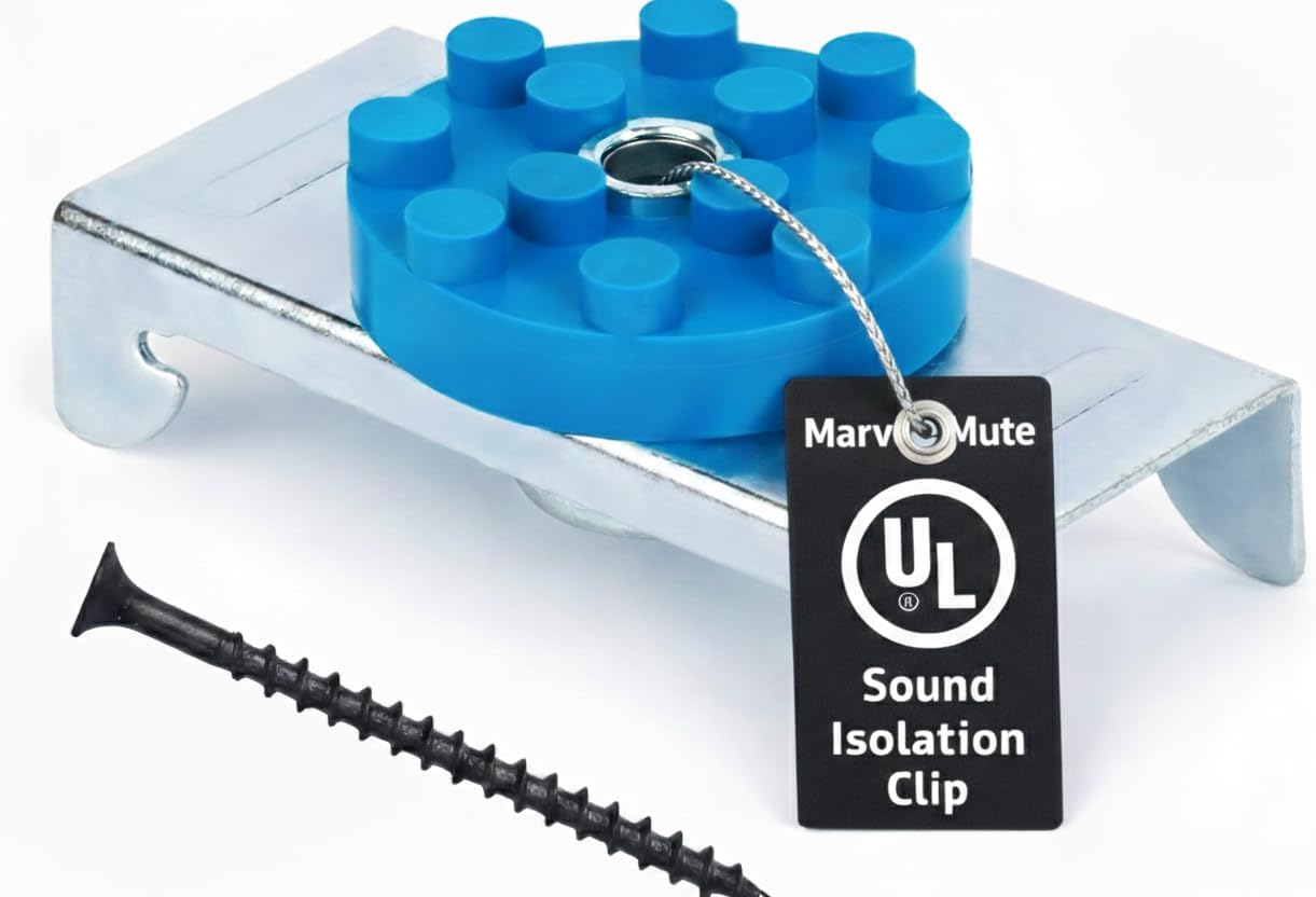 TMS Resilient Sound Clips, Sound Insulation Clips for Resilient channel for soundproofing - Mounting Screws Included - 10 Pack