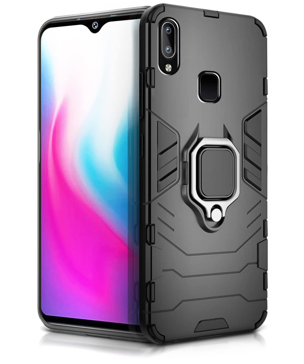 WOW IMAGINE Shock Proof Back Case Mobile Cover for Vivo Y91 | Y95 | Y93 (Armor | Hybrid PC + TPU | Full Protection with Ring Holder Kickstand | Carbon Black) (B0BZSGCCPH) Amazon Price History, Amazon Price Tracker