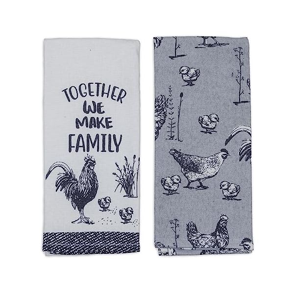 FRENCH BREAD Everyday Kitchen Towels - Set of 2 | Dual-Sided Design, Highly Soft & Absorbent | 100% Cotton, Lint-Free | Farmhouse Print |15" X 25"