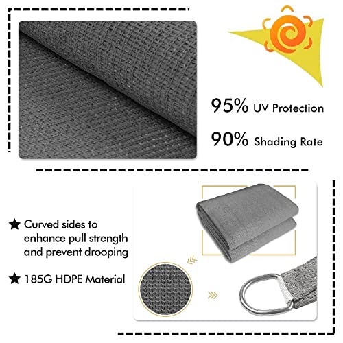 Image of KANAGAWA 16'X18' Sun Shade Sail Dark Gray Curved Rectangle Customizable