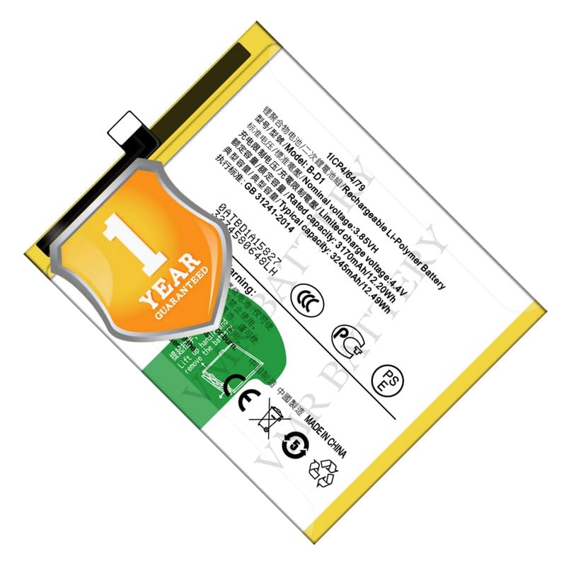 Image of Original B-D1 Battery Compatible for Vivo X20 | Vivo X20A | Vivo 1721 - (3245mAh) - 1 Year Warranty K7