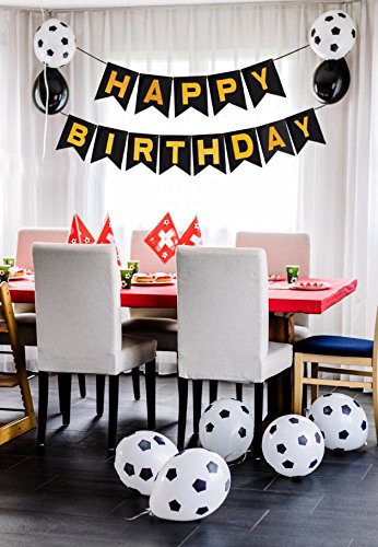 Happy Birthday Banner Black And Gold Glitter Letters On Thick Cardstock Paper Black Happy Birthday Bunting Garland For Birthday Photo Booth And Backdrop Hanging Party Supplies #TOP5