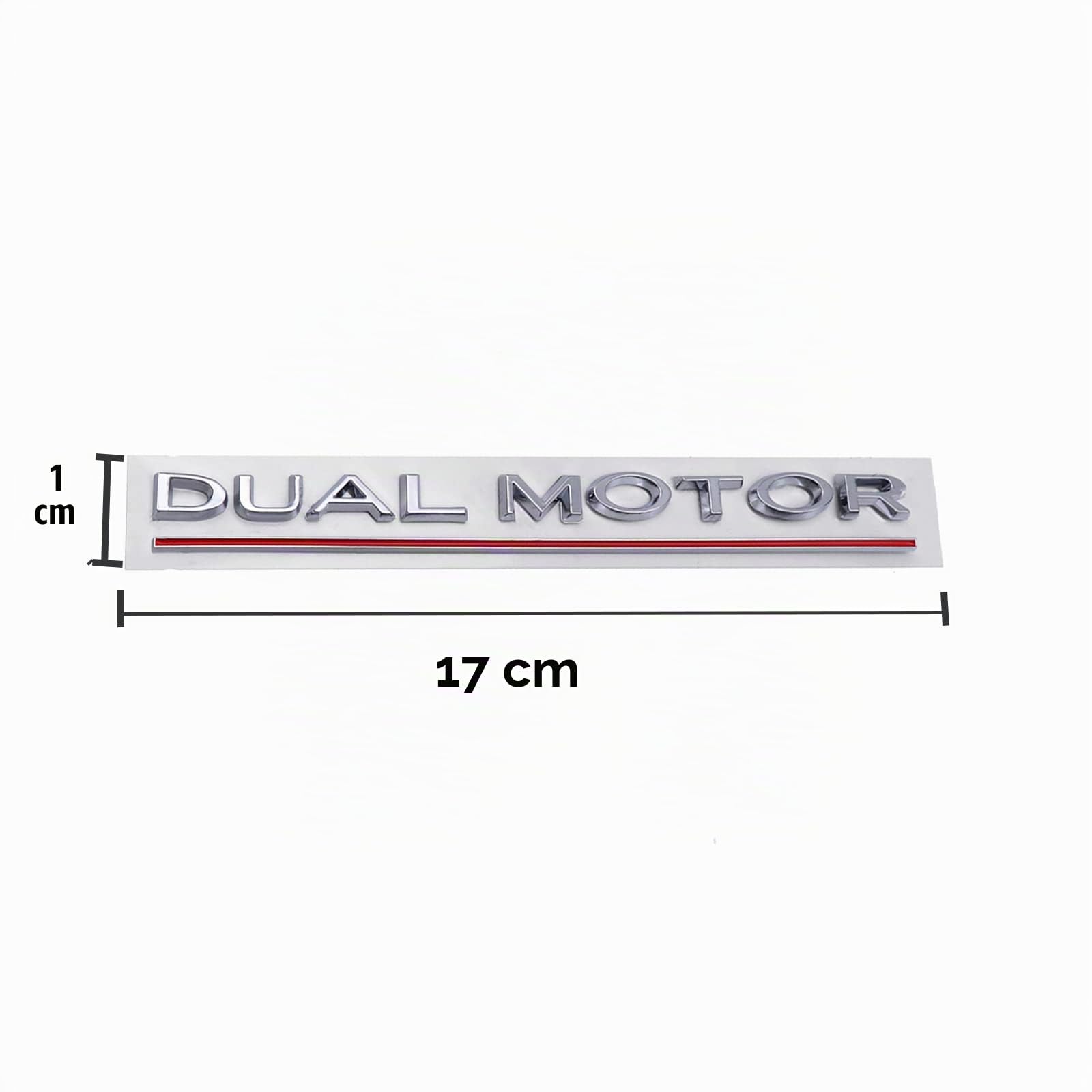 Autocollant Décoratif Emblème Double Moteur pour Voiture Badge Compatible avec Modèle 3 Y X S (Argent Rouge)