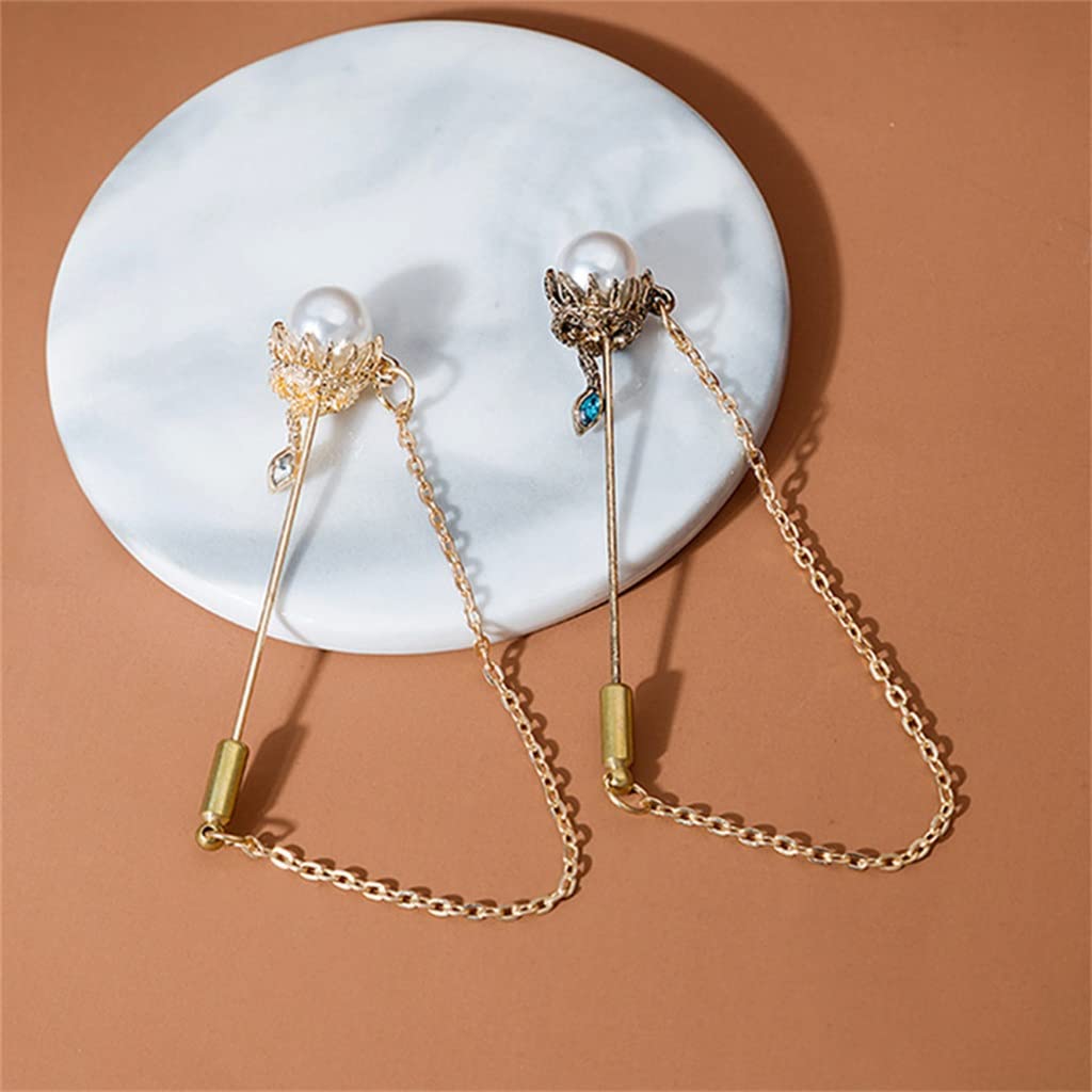 Retro Nette Brosche Quaste Kette Anzug Revers Pins Lange Nadel Strickjacke Schal Schnalle Männer Schmuck