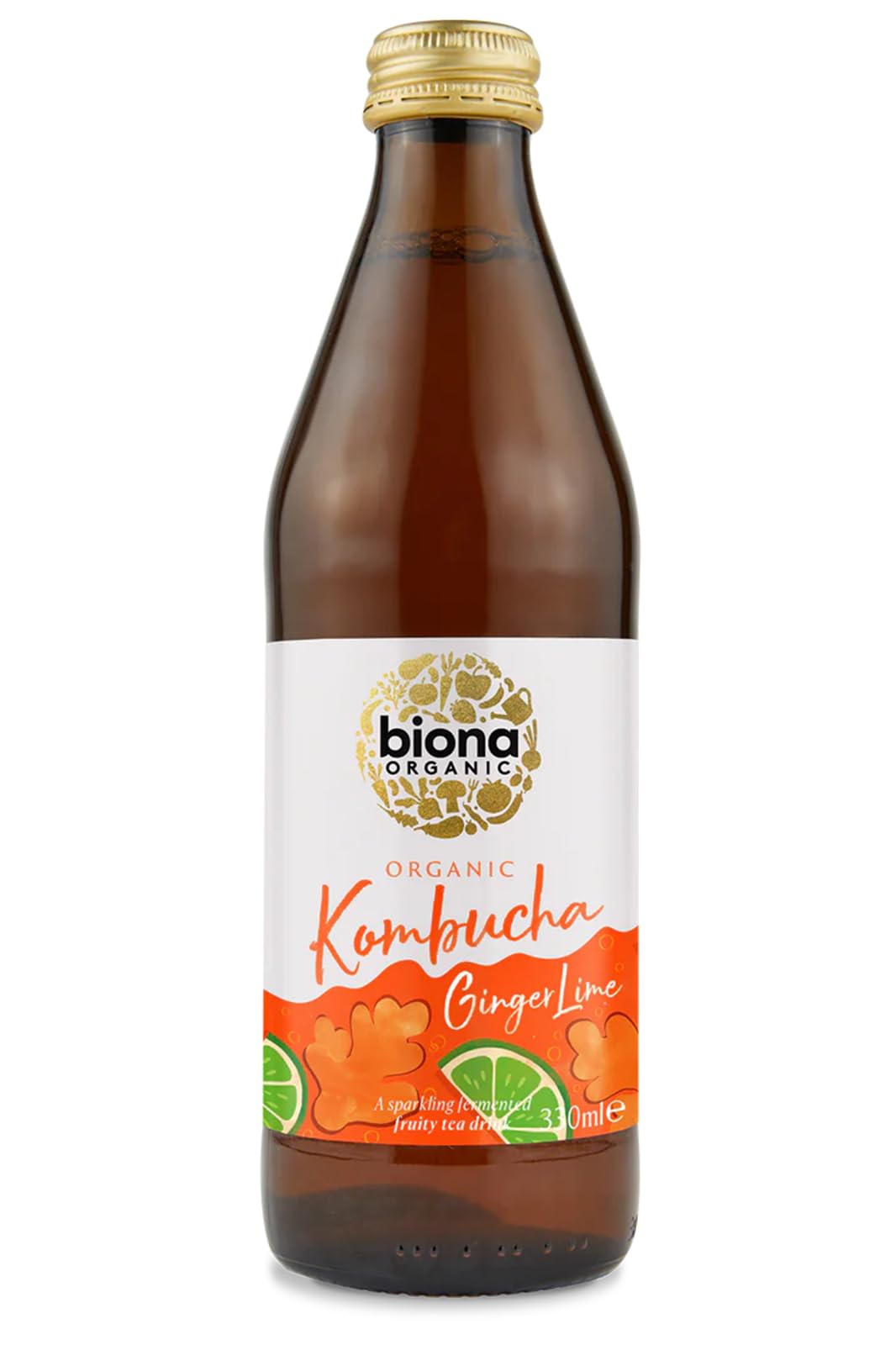 Biona Kombucha Ginger Lime 330ml - Organic - Vegan