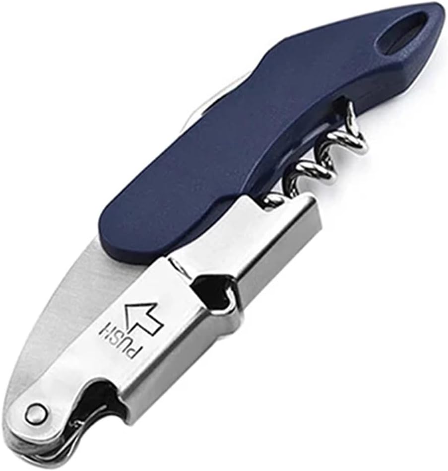 Professional Wine Opener, Solid Wood Handle Wine Corkscrew with Beer Bottle Opener & Foil Cutter(Leather Bag)