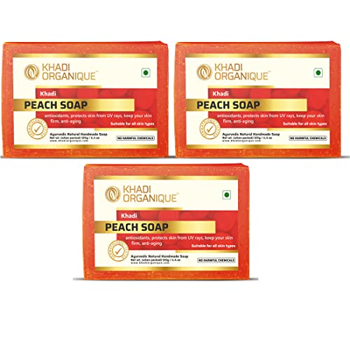 Image of Khadi Organique Peach Soap with the Power of Essential Oil - Pack of 3