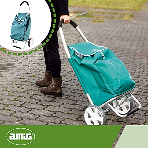 AMIG - Einkaufstrolley, Thermofunktion, Modell 7, vier Räder, Grün, Fassungsvermögen 50 Liter, maximale Belastung: 15 kg – Bild 6