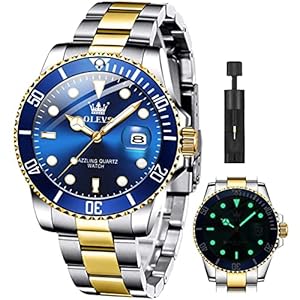 OLEVS Luxury Watches for Men Big Face Stainless Steel Business Dress Analog Quartz Watch with Day Waterproof Luminous Mens Wrist Watch