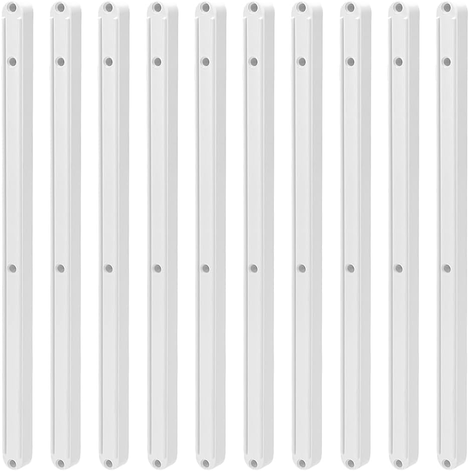 WADORN 24Pcs Drawer Slides, 11.6''(297mm) Plastic Drawer Rails Replacement Side Mounted Guide Rails No Mounting Screws for Cabinet Grooved Bedside Tables Wardrobe Dressers, Black