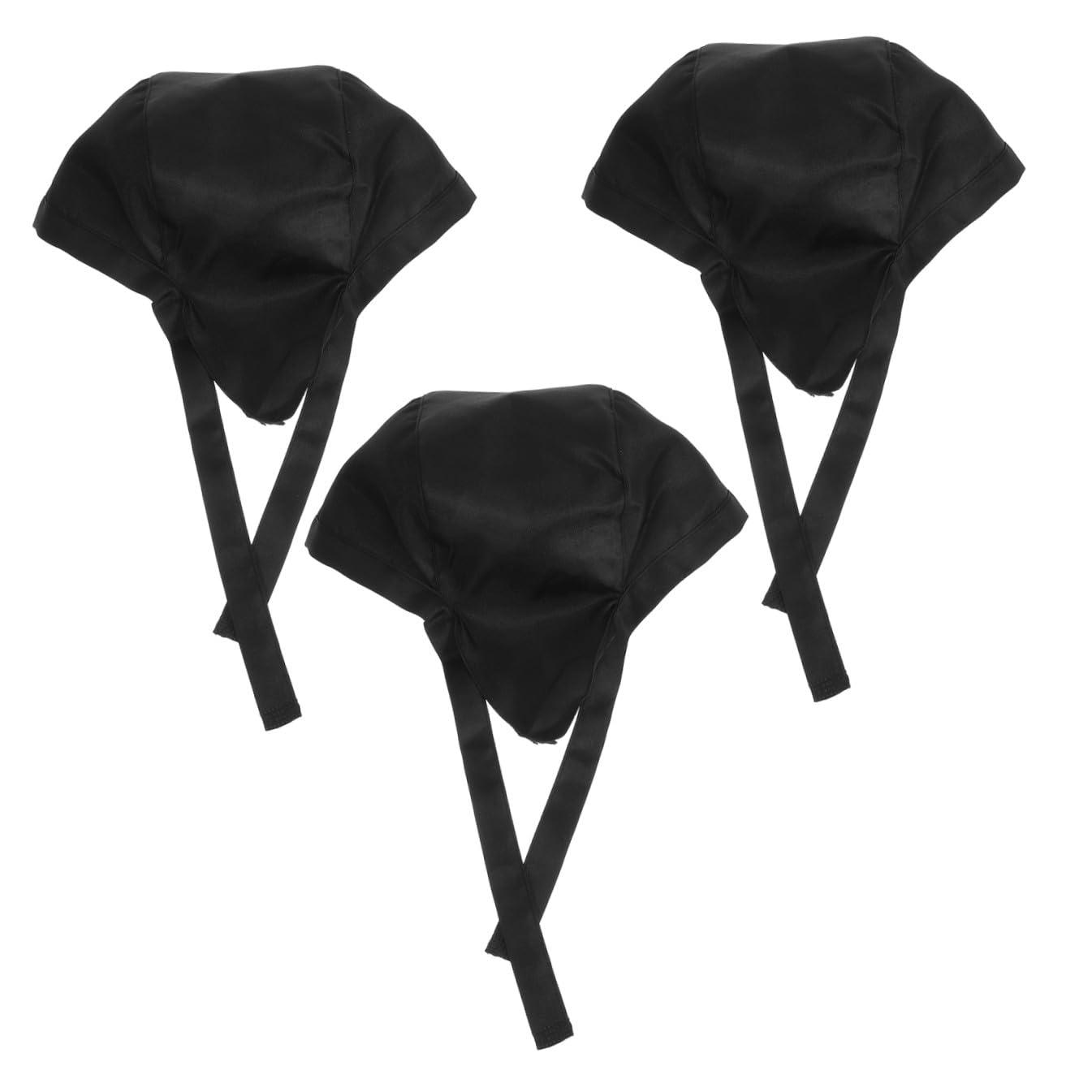 3 Gorras de Chef Negras Ajustables y Cómodas de Tejido para Trabajo en Restaurante y Catering, Paquete de 3 Unidades para Uso Diario o Profesional