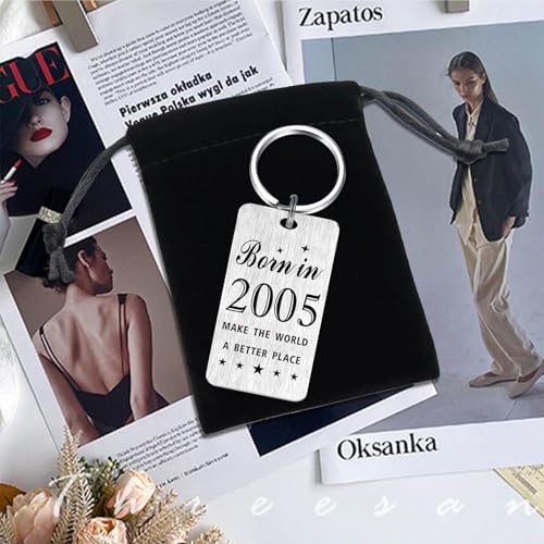 21st Birthday Gift for Him Her Women Men - 21 Year Yr Old Birthday Keyring for Male Female 2004 21th Birthday Present - Image 2