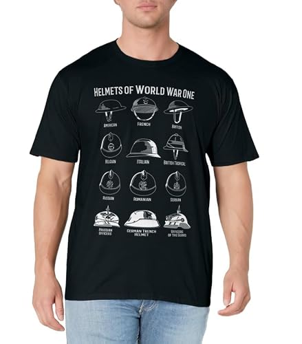 Soldiers Helmets of World War One WWI Diagrams T-Shirt