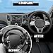 MTRPS Microfiber Leather Steering Wheel Cover, Breathable Steering Wheel Protector with Anti-Slip Inner Ring, Universal 14.5