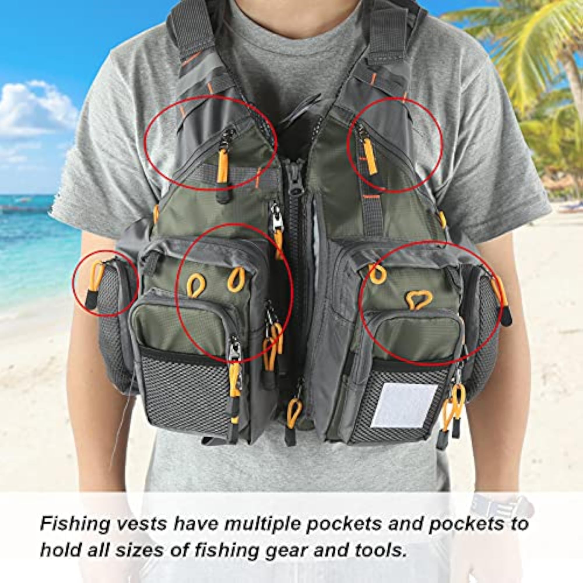 Fishing Vest, Lightweight Breathable Fishing Waistcoat