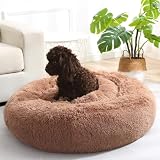 JOLLYVOGUE Small Dog Bed, Soft and Washable Calming Cat Bed for Small Cats, Fluffy Faux Fur Plush Ca