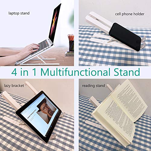 【Anti-Slip】Laptop Stand, Portable Laptop Holder Riser Computer Tablet Stand, Adjustable/Lightweight/Sturdy/Notebook Stand Mount Compatible with 10-17” Laptops/Notebook - White