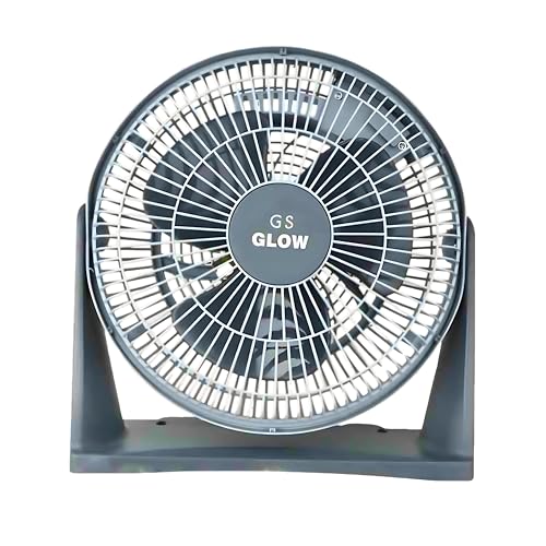 GS GLOW Table Fan AIRLITE 300mm | All Purpose Fan | Portable Desktop Table Cooling Fan | Speed control modes | Energy Saving | For Home, Office, Outdoor Travel | Colour (Grey)