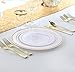 Supernal 60pcs Gold Plastic Dinnerware Set Includes Gold Plastic Plates and Disposable Silverware,Disposable Party Plates and Flatware Service for 12 Guests,Perfect for Birthday,Party,Wedding