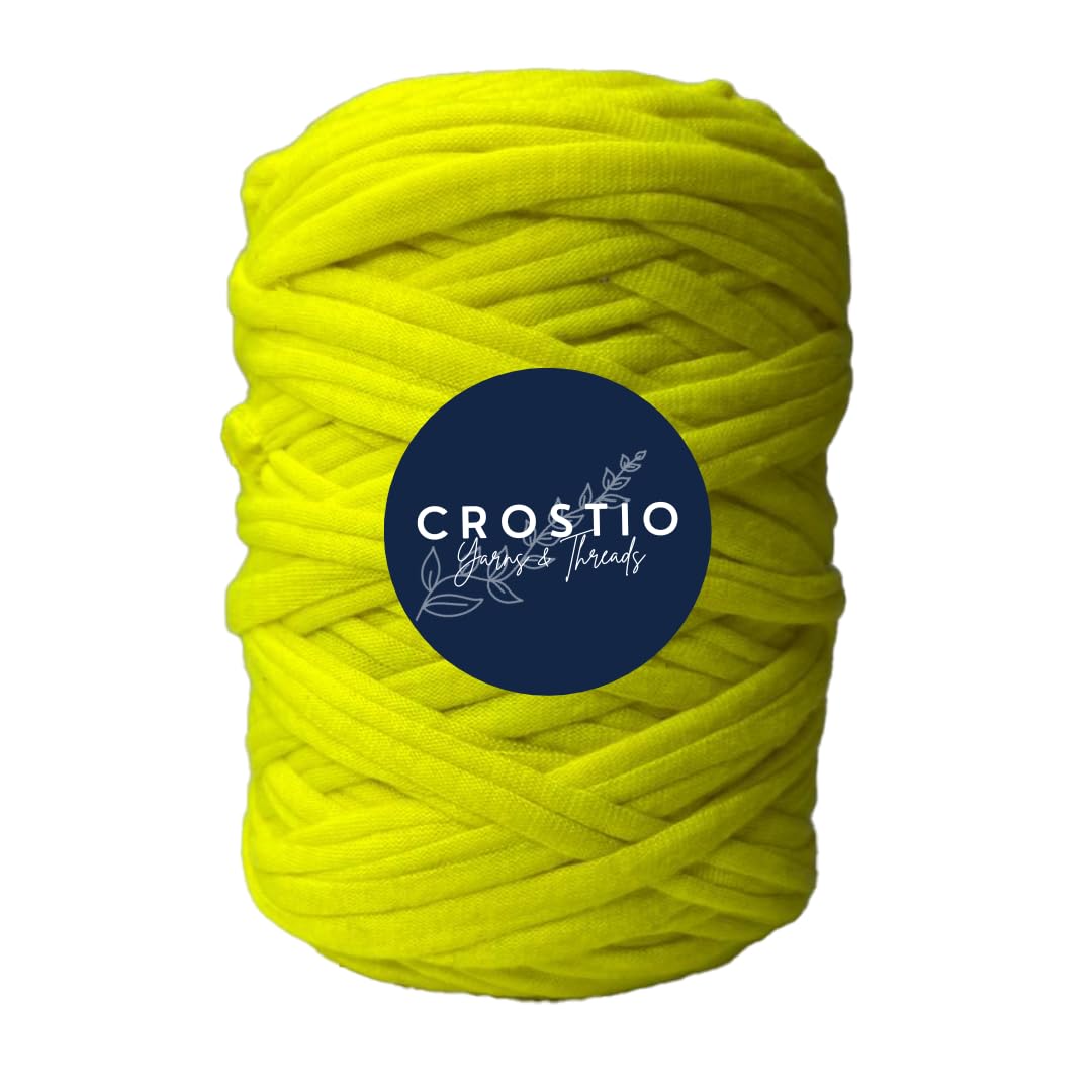 Crostio Crochet T-Shirt Yarn for Handbags, Baskets, Carpets & Many More Crochet Crafts - 250 Grams / 55 Meters (Sunshine Yellow) (B0CTKJCKTF) Amazon Price History, Amazon Price Tracker