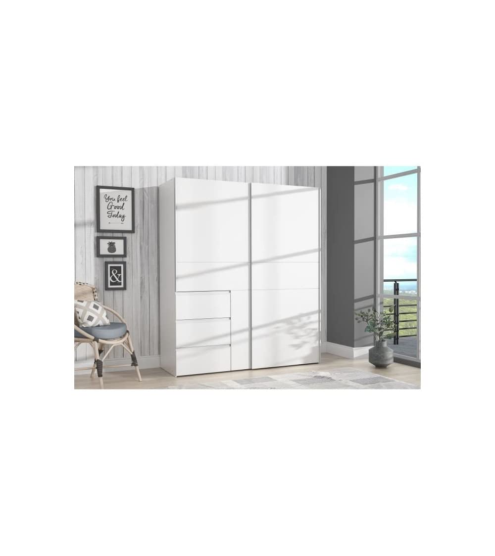 Forte Winn 2 Armario de Madera Blanco, 200,1 x 200,5 x 61,2 cm