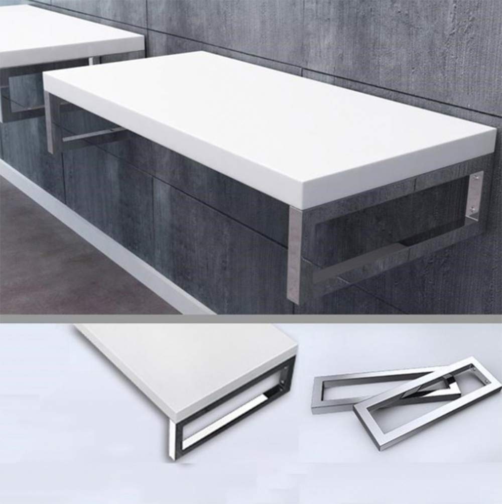 Juego De Consola De Pared De Acero Inoxidable Soportes De Pared De 450mm para Estanterías, Encimeras O Lavabos