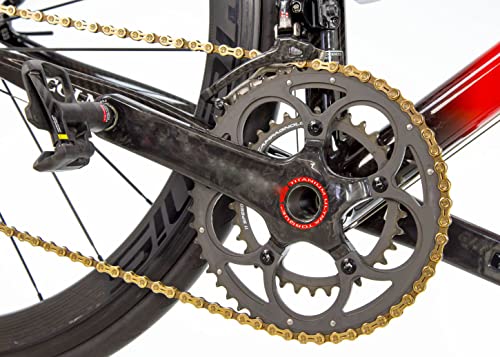 Hycline Bike Chain 6/7/8 Speed,Half Hollow Lightweight Bicycle Chains For Road Bike/Mtb/Bmx,1/2 X 3/32 Inch 116 Links-Gold #TOP7