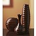 Hosley Set of 3 Carved Wood Vases Small 6 Inch Medium 8 Inch and Tall 12 Inch High Ideal Gift for Wedding and Use for Home or Office Decor Fireplace Floor Vases Spa Aromatherapy Settings O9 Brown