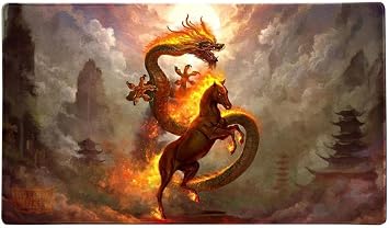 Dragon Shield Playmat Standard Size TCG Playmat with Stitched Edges & Non-Slip Rubber Backing Included Tube for Transport & Protection | Fire Horse