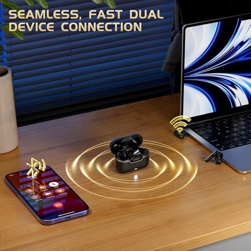 Image of IAMJOY Gaming Earbuds, 20ms Low Latency, Active Noise Cancelling with 6 Mic, 2.4GHz & Bluetooth, 35 Play Time, Wireless Earbuds Compatible with Meta Quest 3 /2, PS5 /4, Steam Deck, VR, Switch, PC