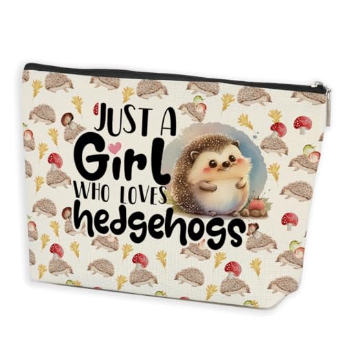 Hedgehog Gifts Stuff Makeup Bag Hedgehog Animal Lovers Gifts for Women, Graduation Friendship Birthday Gift for Girls Friends Daughter Cosmetic Bag Zipper Pouch