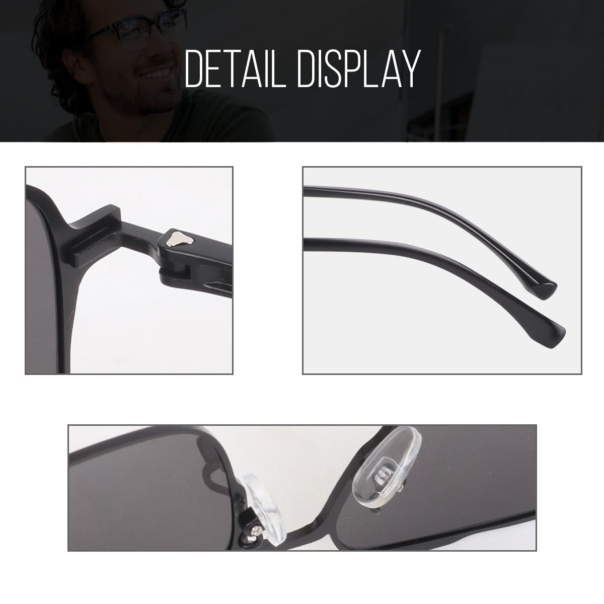 Poshh Eyewear Double Bridge Square UV Protection Polarised Sunglass For Men Women 3