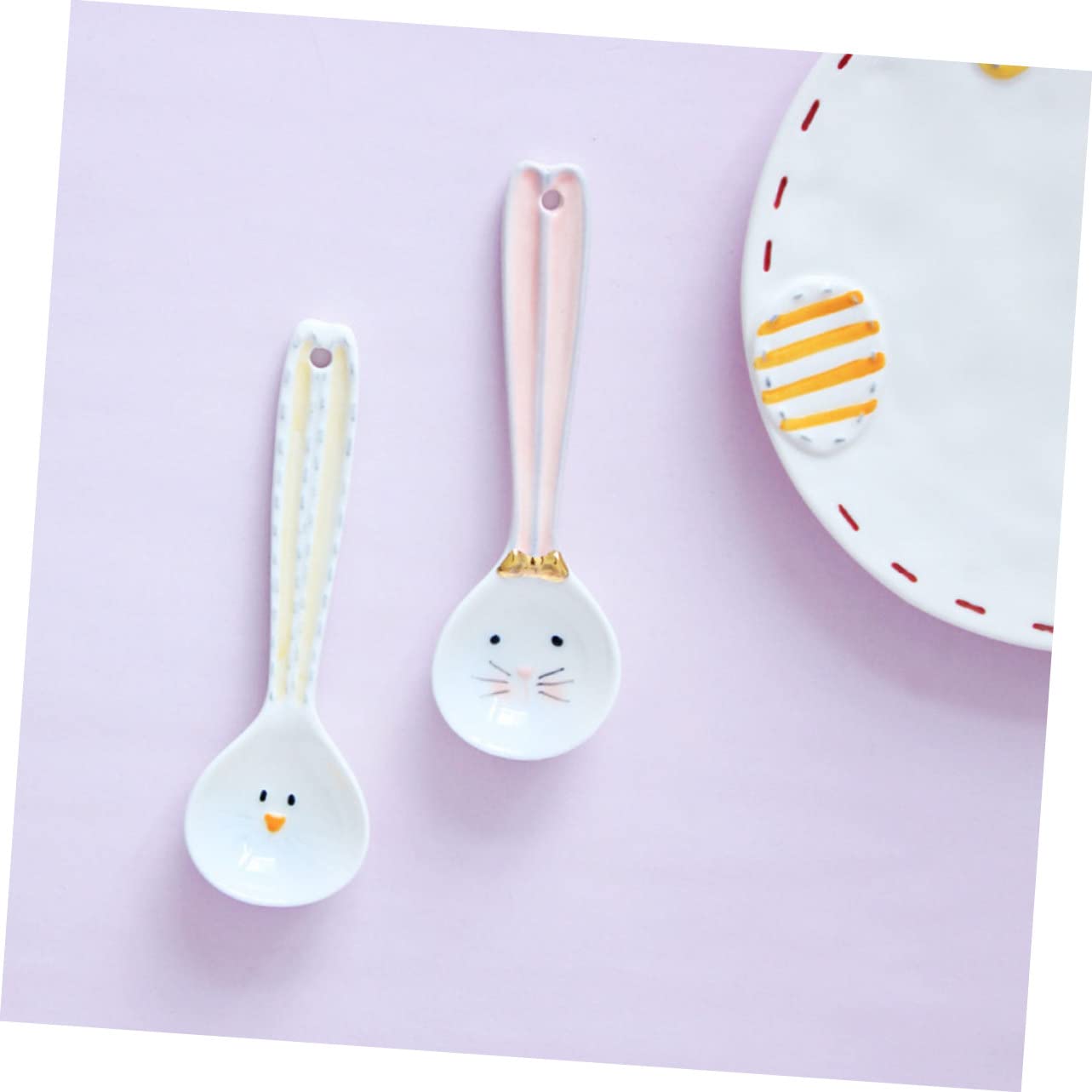 MAGICLULU 4 Stück Löffel Aus Keramik Praktischer Suppenlöffel Dekorativ Schwerer Eimer Grapefruit- Mini- Mahlzeit Einfacher Für Zu Hause Kind Frühstück