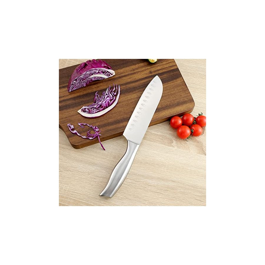 IsheTao-15-Piece-Premium-Kitchen-Knife-Set-With-Wooden-Block-High-Carbon-Stainless-Steel-Knife-Set-One-piece-Dishwasher-Safe-Kitchen-Knives-Set-Self-sharpening-Ergonomic-Handle Knife Sets for Kitchen with Block, 15 Piece Kitchen Knife Set, Ultra Sharp Chef Knife Set for Kitchen, High Carbon Stainless Steel Knife Block Set with Sharpener, Silver