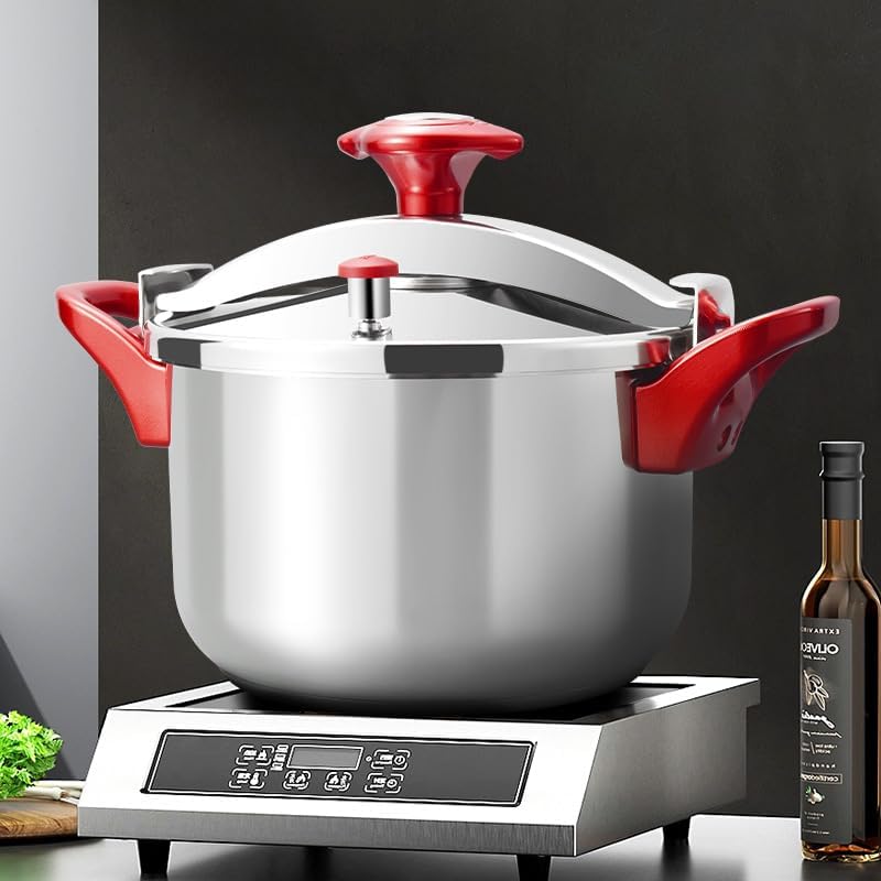 Pressure Cooker, Explosion Proof Stainless Steel Cookware, Dishwasher Safe 6.3Qt. Silver 6L