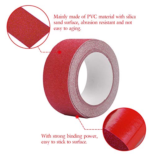 Fita Elétrica, Adesivo Colorido Antiderrapante de Pvc para Piscinas de Piso de (Vermelho)