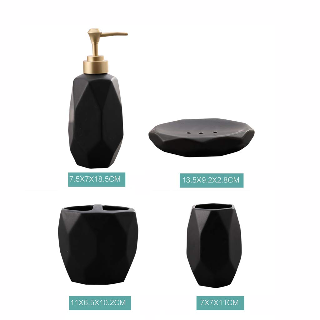HYLR Cerámica de Lujo Conjuntos de Accesorios de baño 5 Piezas Suministros de baño Conjuntos para Porta cepillos de Dientes Taza Taza de Enjuague dispensador de jabón Decoración de baño Bathroom Sets