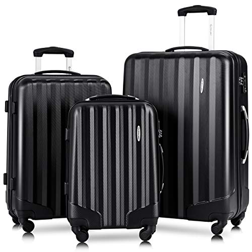 Goplus 3Pcs Luggage Set, Hardshell Travel Suitcase, 20