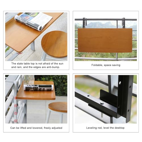 Table murale rabattable 80 cm pour gagner de la place dans un studio - 7